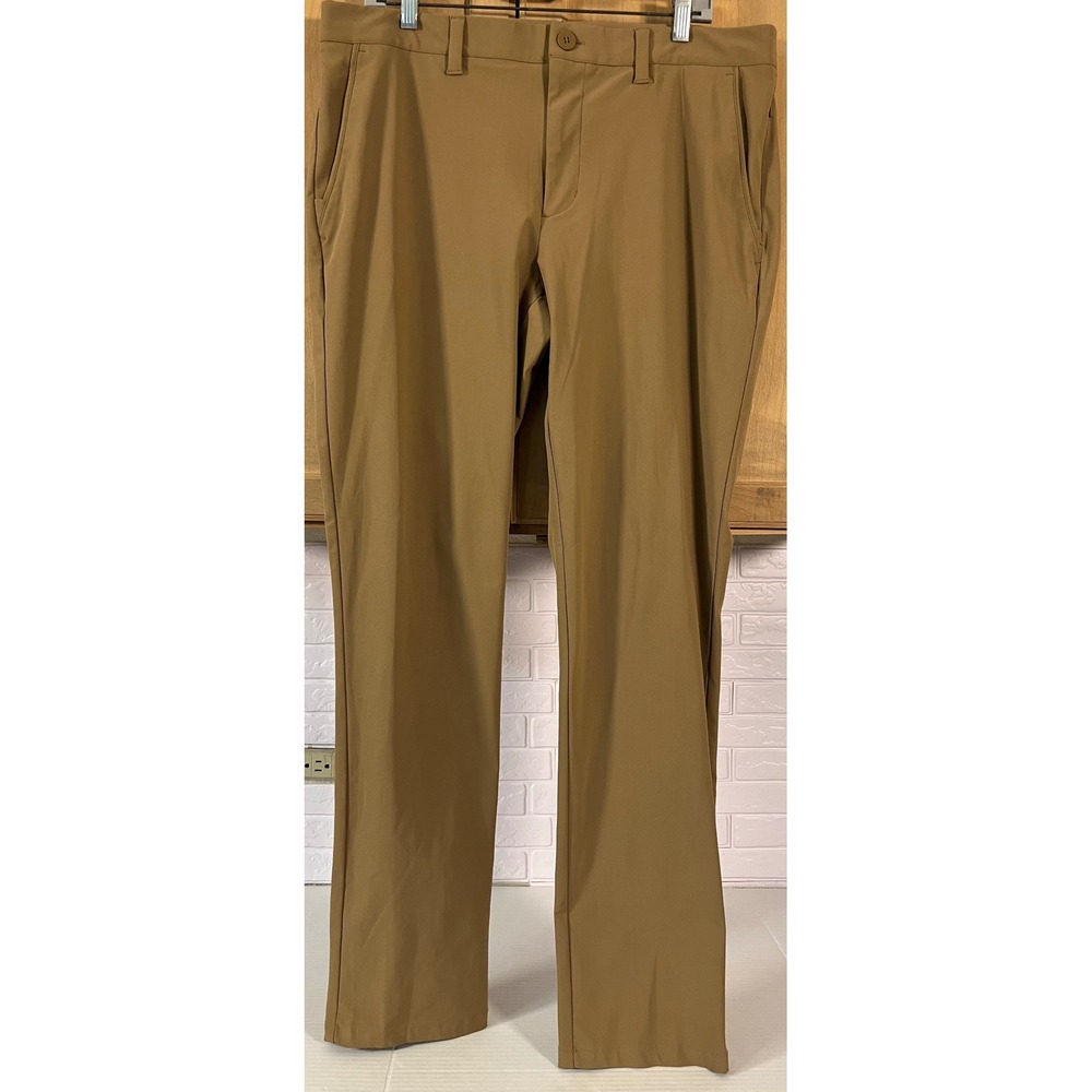 FLX Performance Pants Mens 36x32 Brown Recycled Polyester‎ Stretch